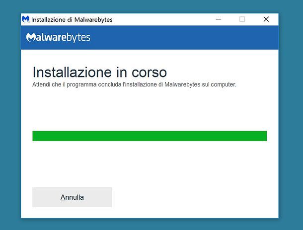 Installazione Malwarebytes Anti-malware su Windows