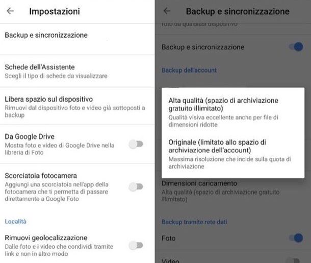 Google Foto Alta Risoluzione