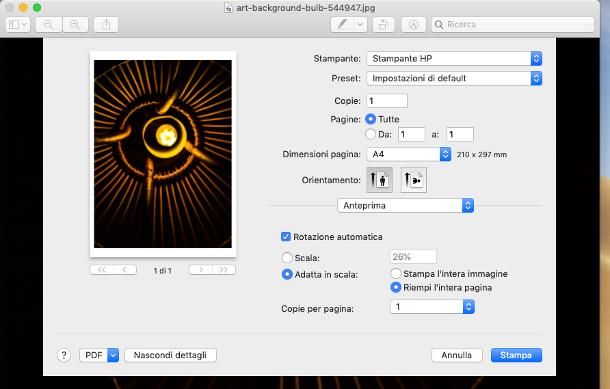 Come ingrandire un’immagine per stamparla su Mac