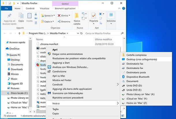 Aggiunta icona di Firefox al desktop