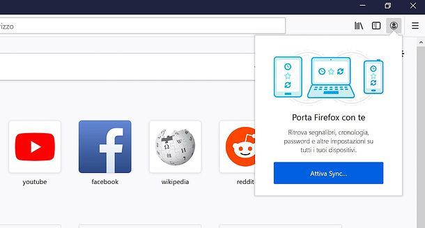 Firefox Sync su PC