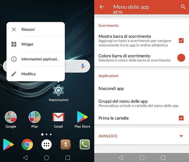 Come nascondere icone su Android