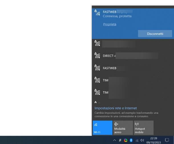 Come configurare rete WiFi su Windows 10