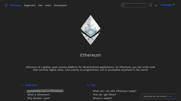 Sito di Ethereum