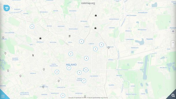 Schermata di Coinmap