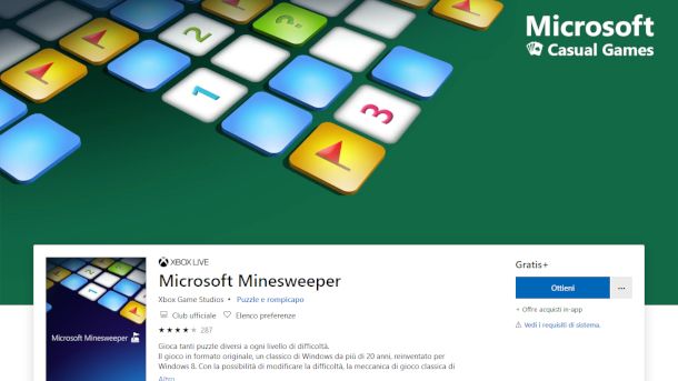 Schermata di Microsoft Store