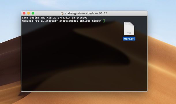 Nascondere icona desktop Mac