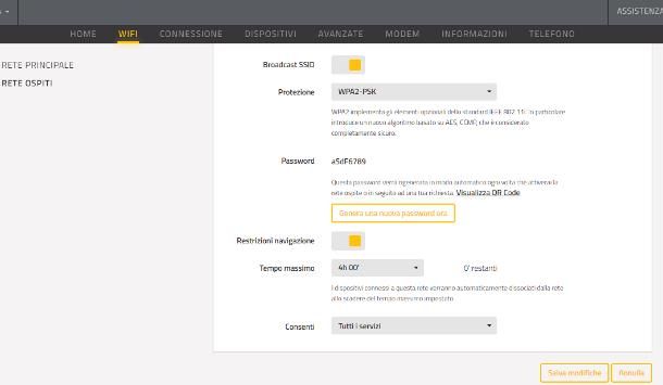 Configurare rete WiFi Fastweb - Ospiti