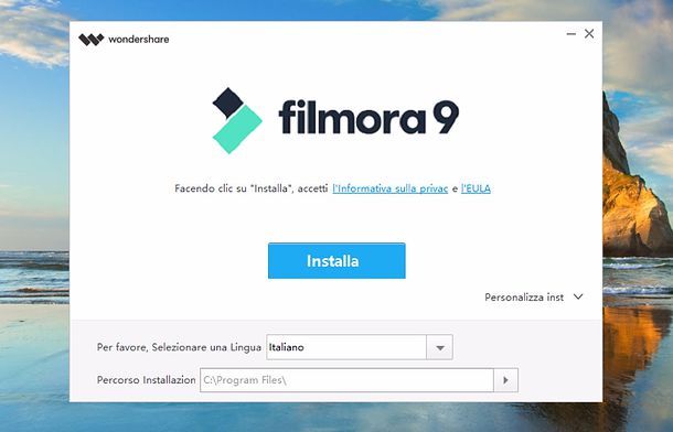 Installazione Filmora su Windows