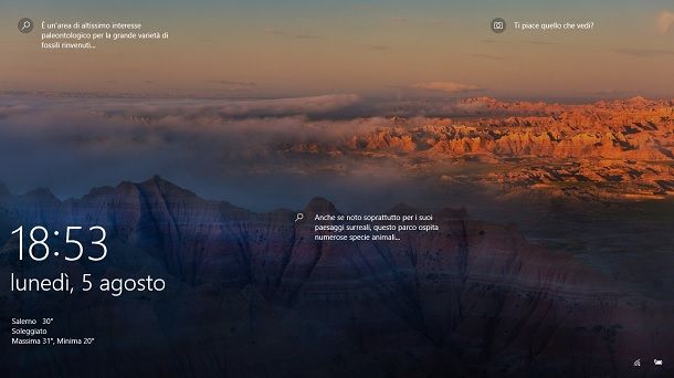 Come mettere il meteo nella schermata di blocco Windows 10