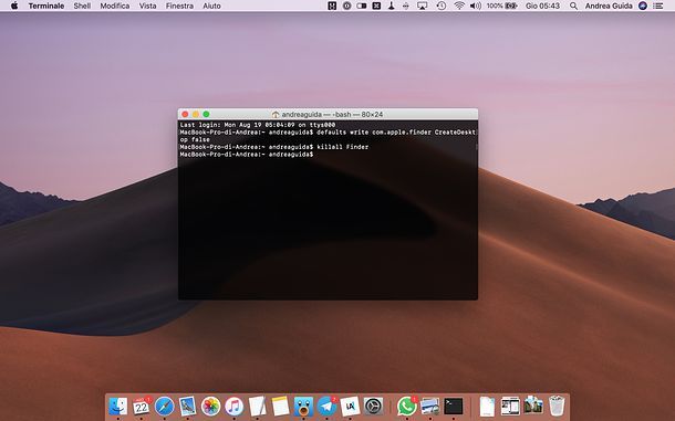 Come nascondere icone desktop su Mac
