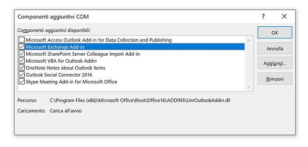 Componenti aggiuntivi Outlook
