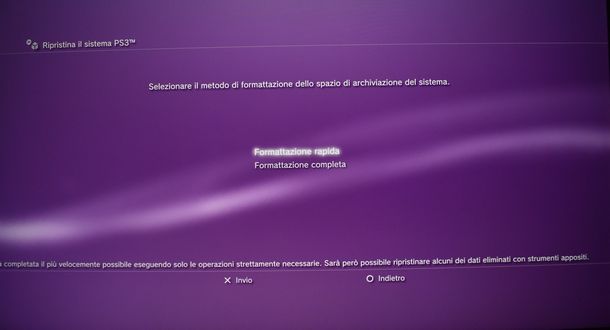 Formattazione PS3