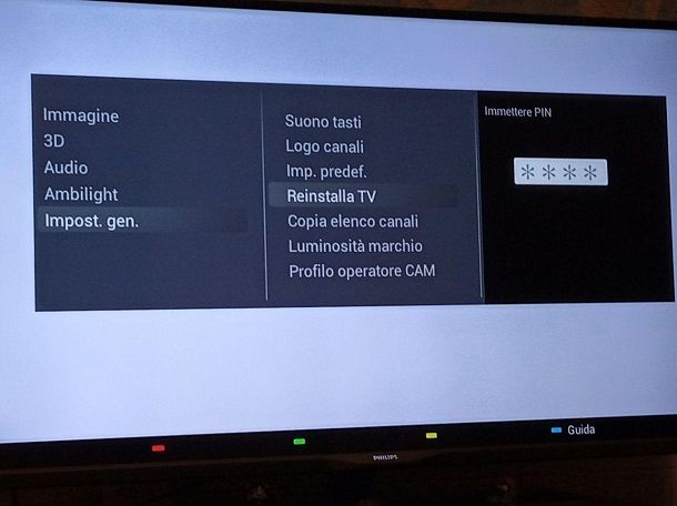 Come resettare TV Philips