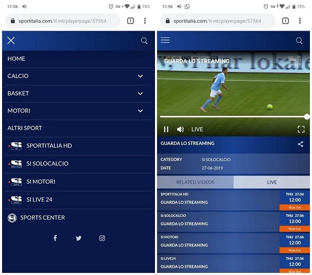 Come vedere partite di calcio gratis sul cellulare