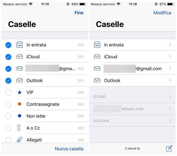 Visualizzare tutte le email in Mail 