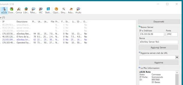 Indirizzi server AdunanzA