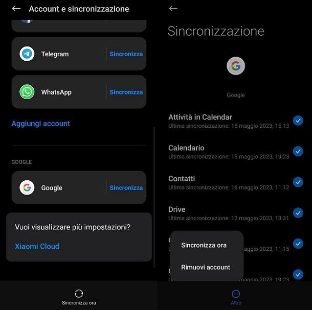 Nuovo collegamento account Google