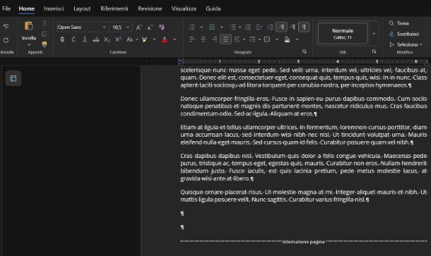 Come cancellare pagine intere da Word Online