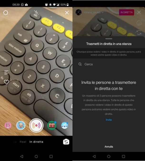 Condividere video in diretta su Instagram