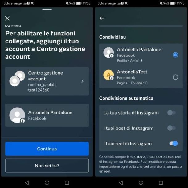 Condividere stories Instagram su Facebook