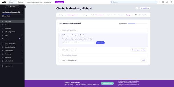 Dashboard Wix