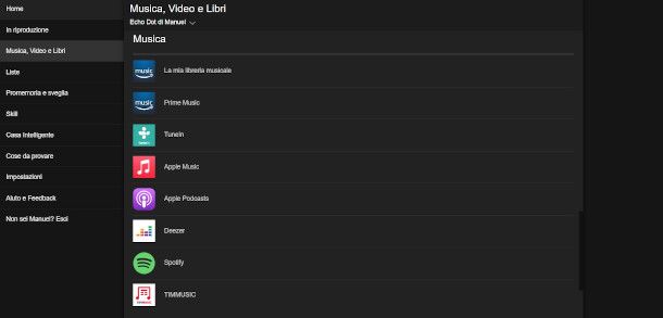 associazione servizi musicali Amazon da web