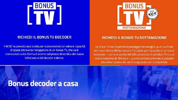 Bonus DVB-T2 disponibili Italia