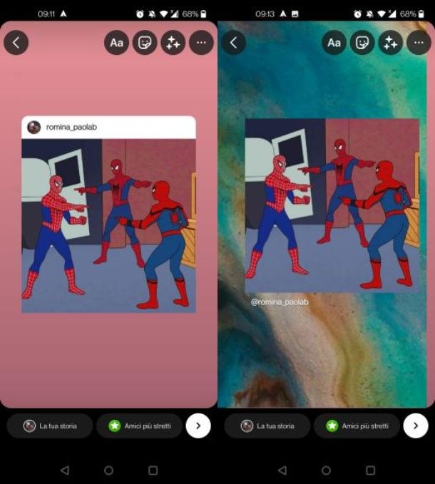Come mettere sfondo storie Instagram con post