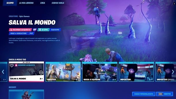 Salva il mondo Fortnite