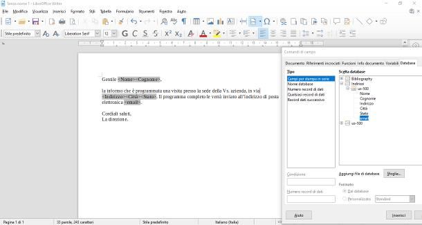 Come fare Stampa unione con LibreOffice