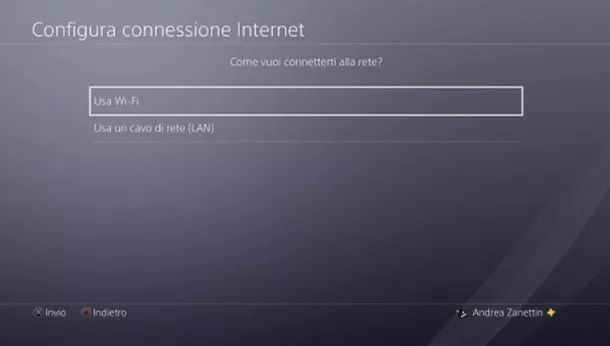 Connessione PS4