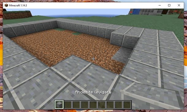 Due blocchi destra due sinistra Andesite Levigata Minecraft