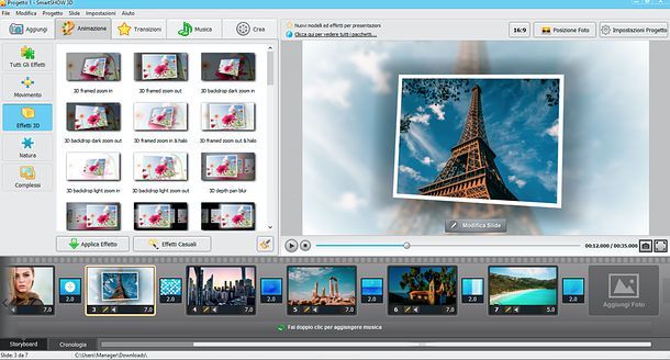 Effetti 3D in SmartSHOW 3D