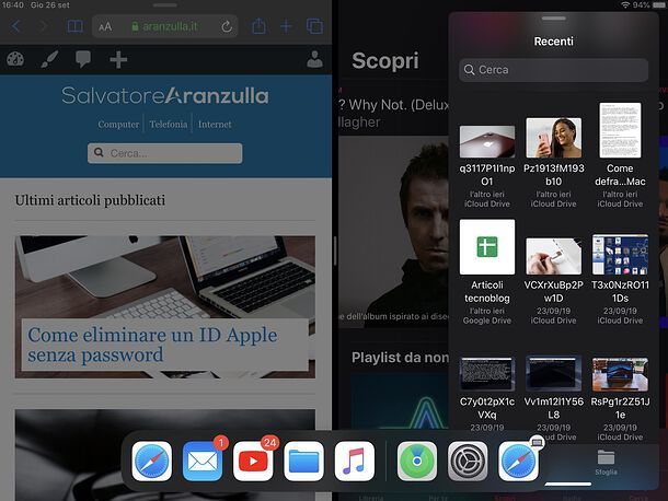 Slide Over su iPadOS