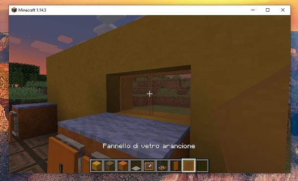 Pannello di vetro arancione Minecraft