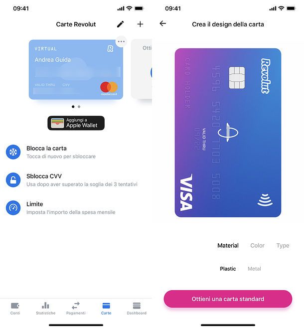 Gestione carte Revolut