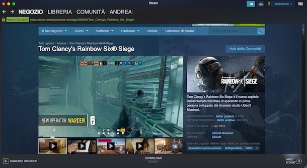 Scaricare Rainbow Six Siege da Steam