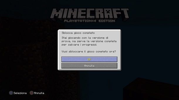 Salvataggio Minecraft Demo PS4