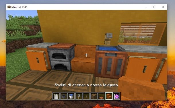 Scalini di arenaria rossa levigata Minecraft