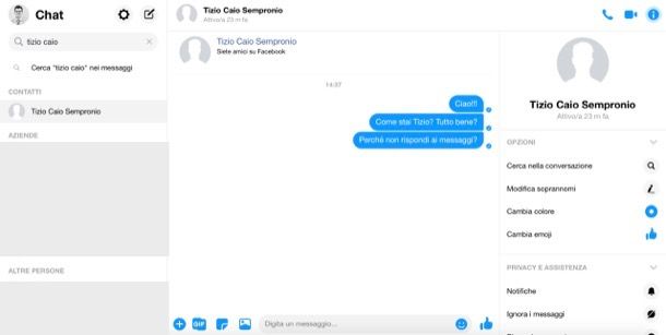 Verificare ultimo accesso su Messenger da computer