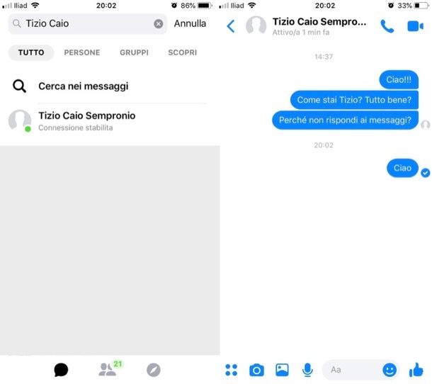 Vedere conferma lettura messaggi su Messenger da smartphone e tablet