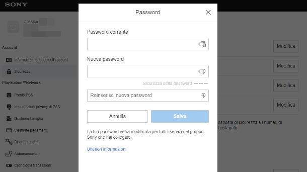 Come cambiare la password di PSN