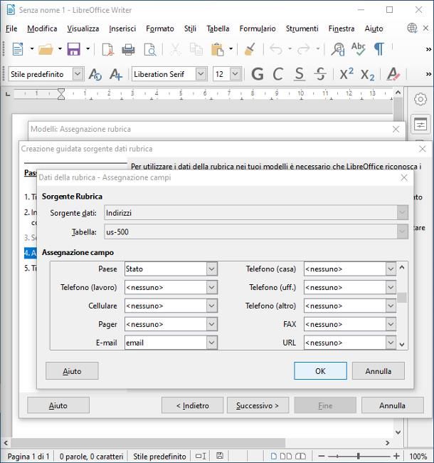 Come fare Stampa unione con LibreOffice