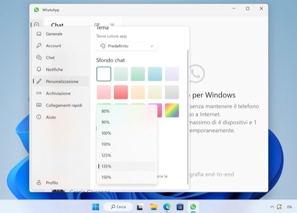 Come ingrandire caratteri su WhatsApp Windows
