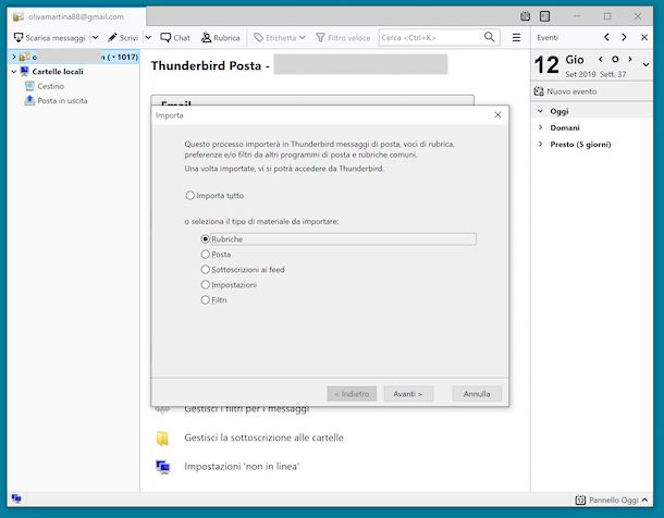 Importare contatti da Gmail a Thunderbird