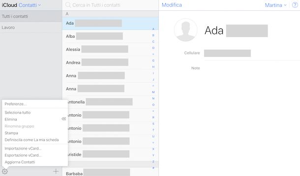 Importare i contatti da Gmail a iCloud