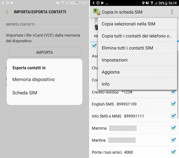 Importare contatti da Gmail a SIM
