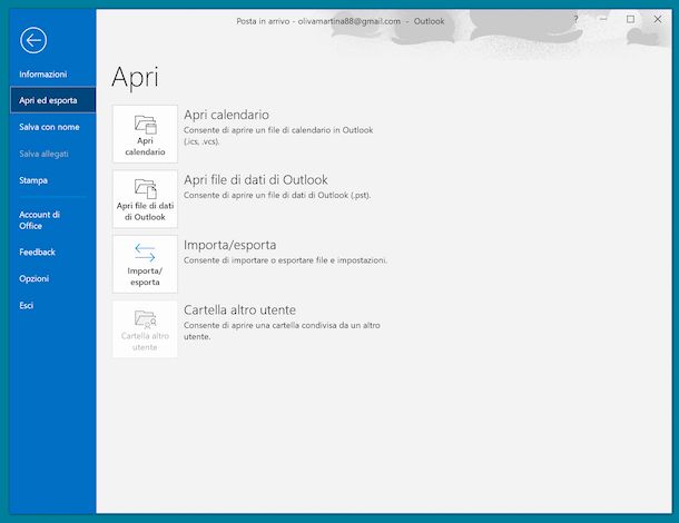 Importare i contatti da Gmail a Outlook Windows