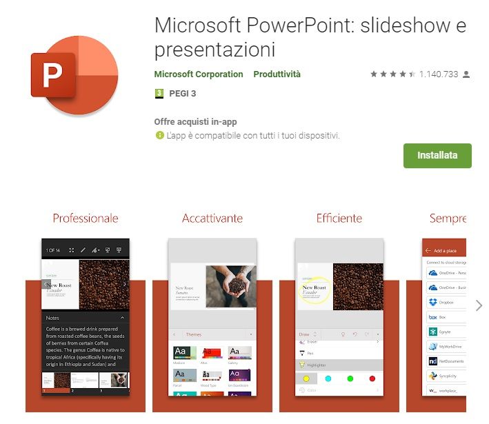 PowerPoint mobile per Android